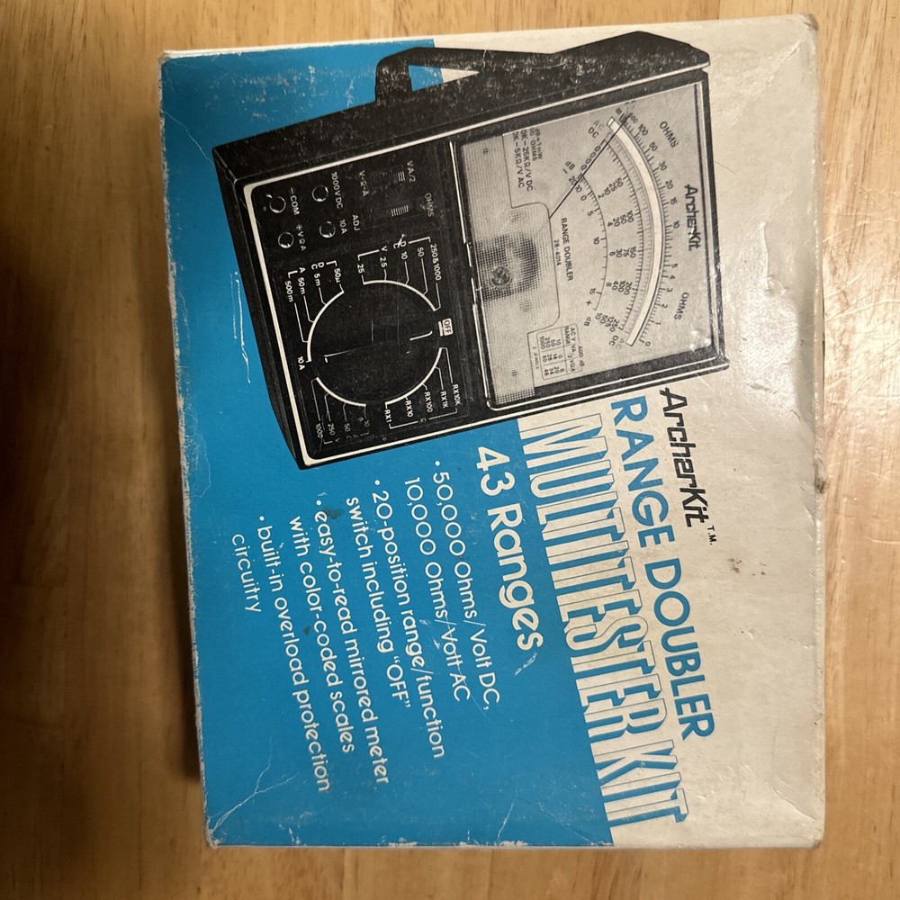 Radio Shack Multitester Kit Model 28-4014A 43 Ranges 50k Ohms Perfect!
