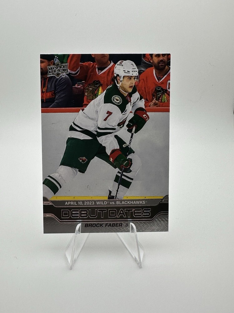 2023-24 Upper Deck Series 1 Brock Faber Rookie Debut Dates RC #DD-15 MN Wild
