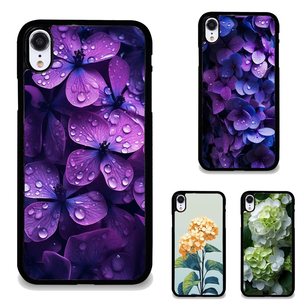 Full Body Case For iPhone XS XR 6 7 8 Plus SE 2nd 3rd art hydrangea Super purple
