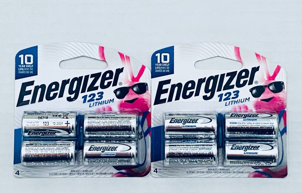 8 Count! Energizer EL123AP 3V CR123A K123LA Battery Exp 12/2030 | NIP