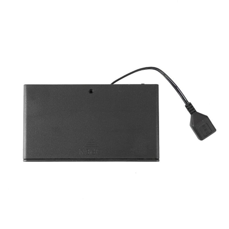 USB AA Battery Case with LED Light and Cover – Clear Storage Box-image