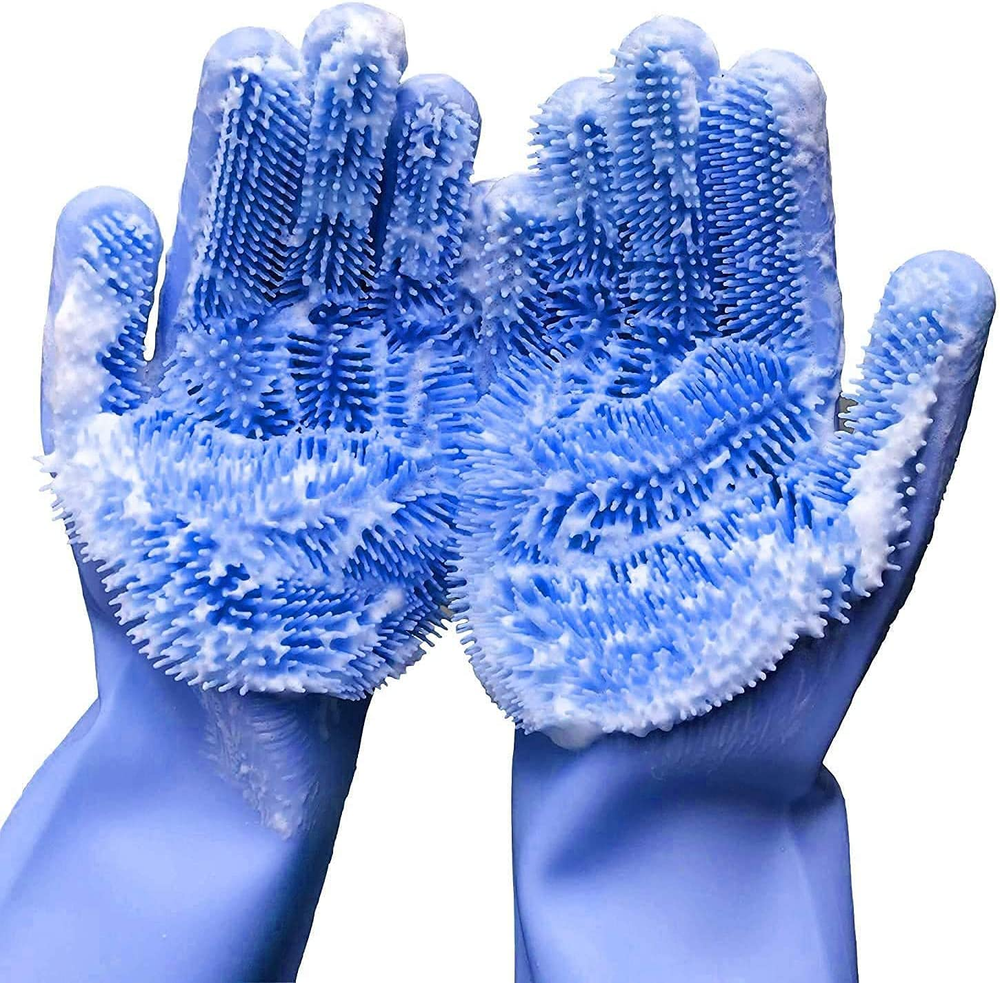 Cleaning Gloves Dishwashing Cleaning Scrubber Glove for Housework, Kitchen, Bath