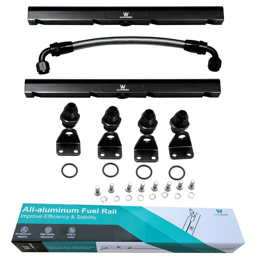8AN Fuel Rails W/ Fittings Crossover Hose For GM Intake Manifold LS LS6 LS1 EFI