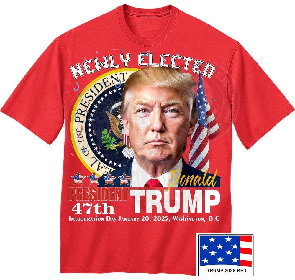 NEW PRESIDENT DONALD TRUMP PRESIDENT T-SHIRT. NEWLY ELECTED. SHIPS FROM GEORGIA