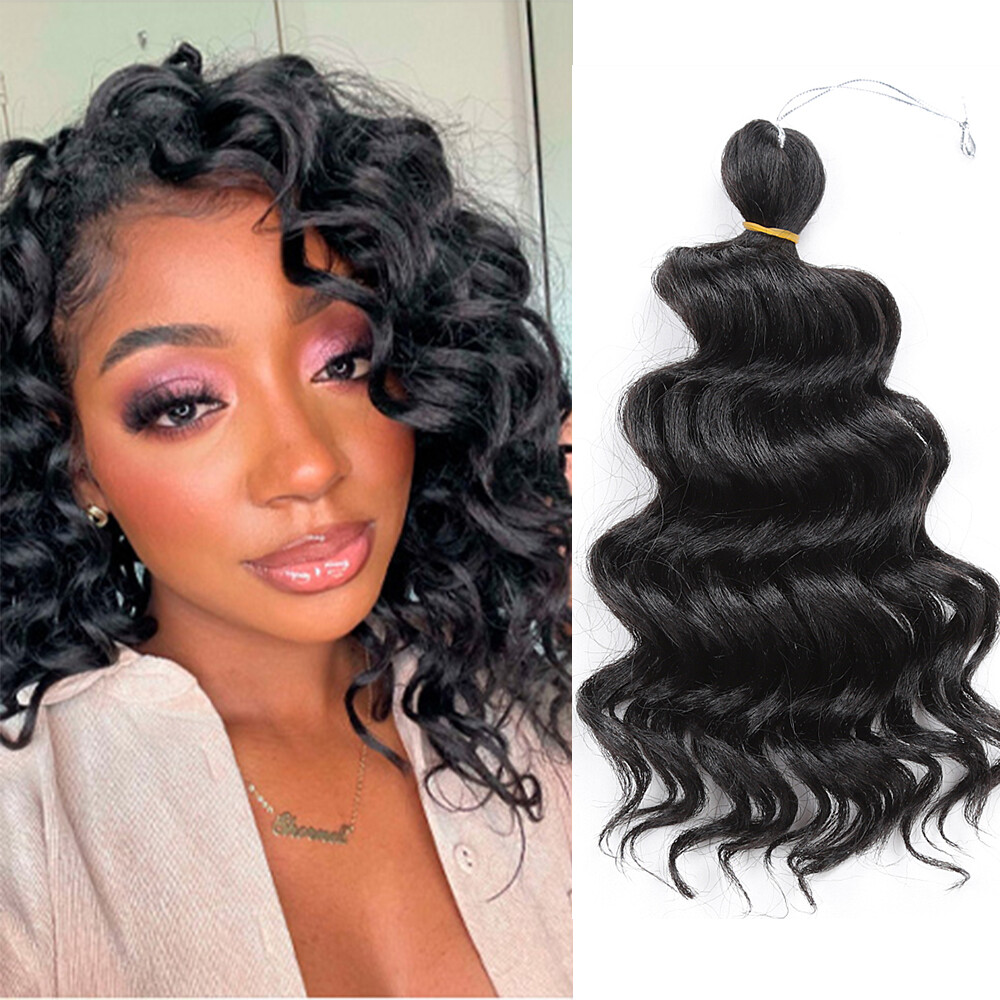 10-inch Short Ocean Wave Crochet Afro Curls Ombre Braiding Hair Extensions