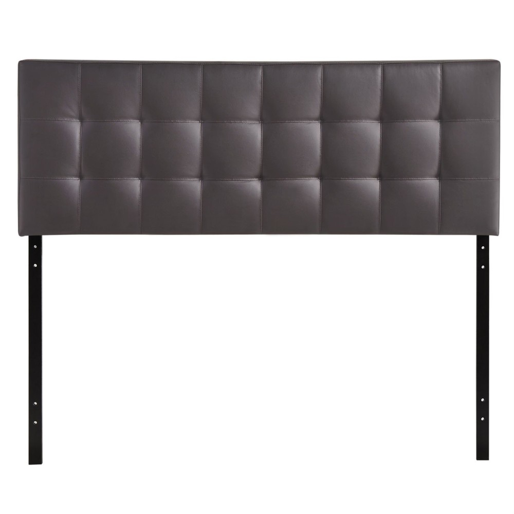 Brown Lily Full Upholstered Vinyl Headboard for Modern Bedrooms