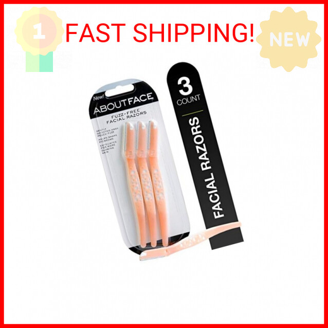 About Face Fuzz-Free Facial Razors for Shaving & Exfoliating - Includes 3 Beauty