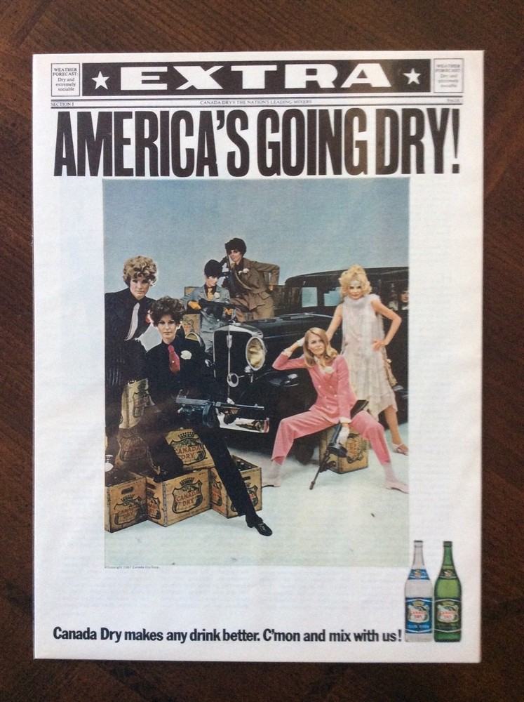 1967 Original Vintage Canada Dry Club Soda & Ginger Ale Ad-image