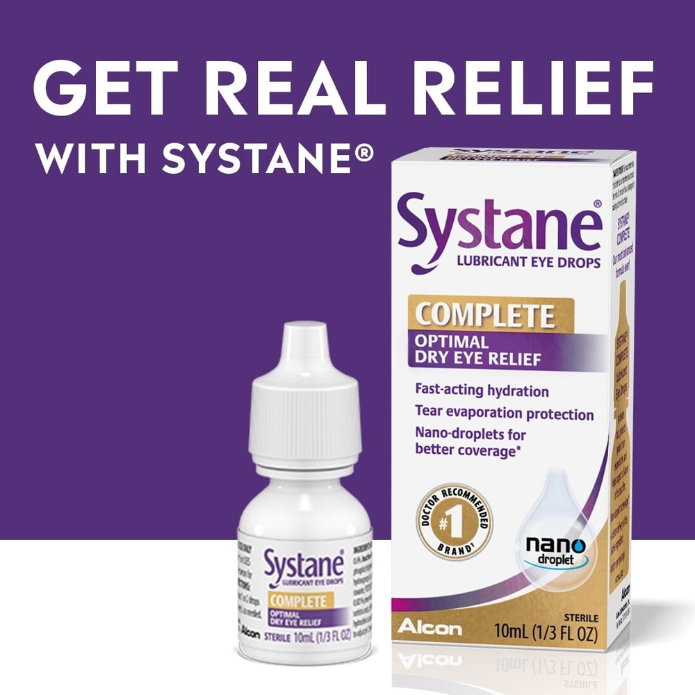 Systane Complete Dry Eye Care Symptom Relief Eye Drops for Daily Use 10 ml