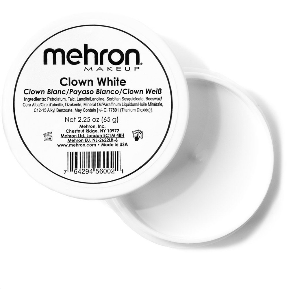 Mehron Clown White Face Paint 2.25 oz for Costume & Stage Makeup