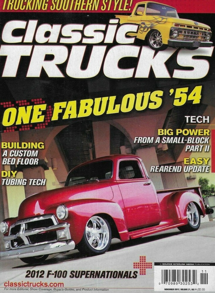 Classic Trucks Magazine 1954 Chevy Custom Bed Build Tubing Tips F-100 2012