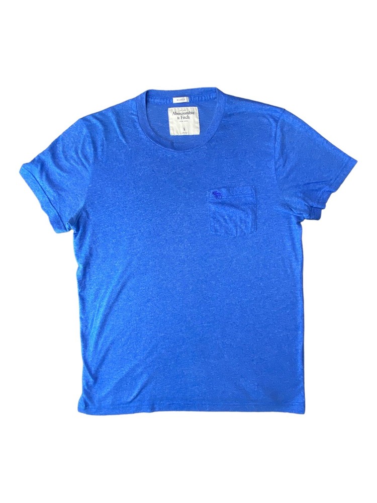 Abercrombie & Fitch T-shirt Mens Size Large Muscle Fit Blue Crew Neck-image