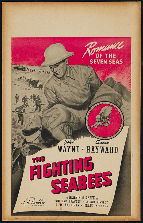 Vintage 1944 The Fighting Seabees John Wayne Susan Hayward Movie Poster