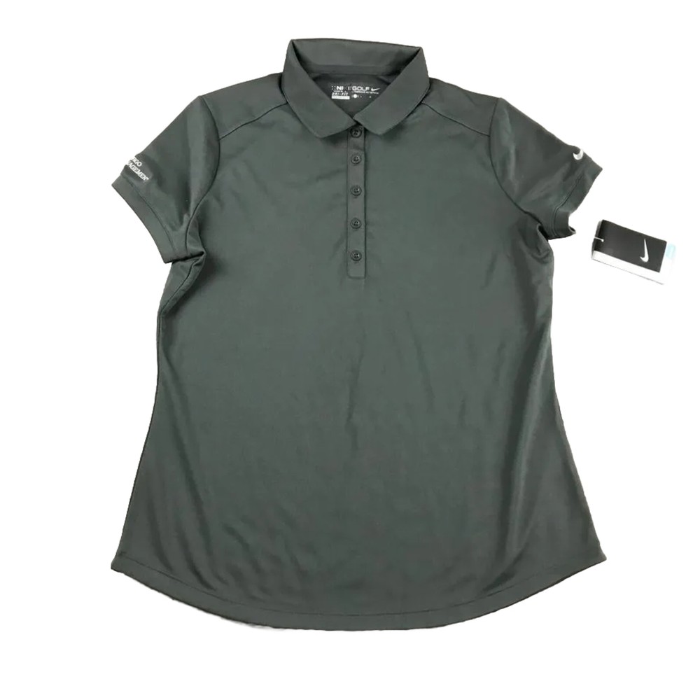 Nike Shirt Womens Large Green DriFit Stretch Lightweight Polo Short Sleeves NWT