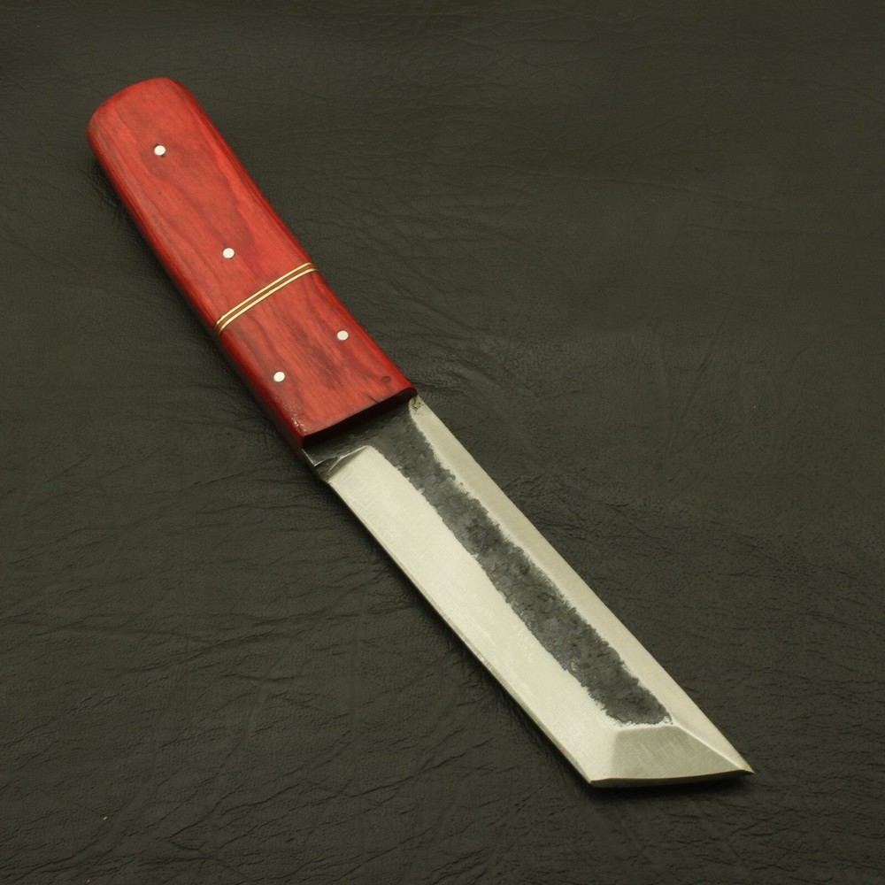 Full Tang Handcrafts 9''inc High Carbon Steel Tanto Knife/Skinning /PAKKA/Sheath