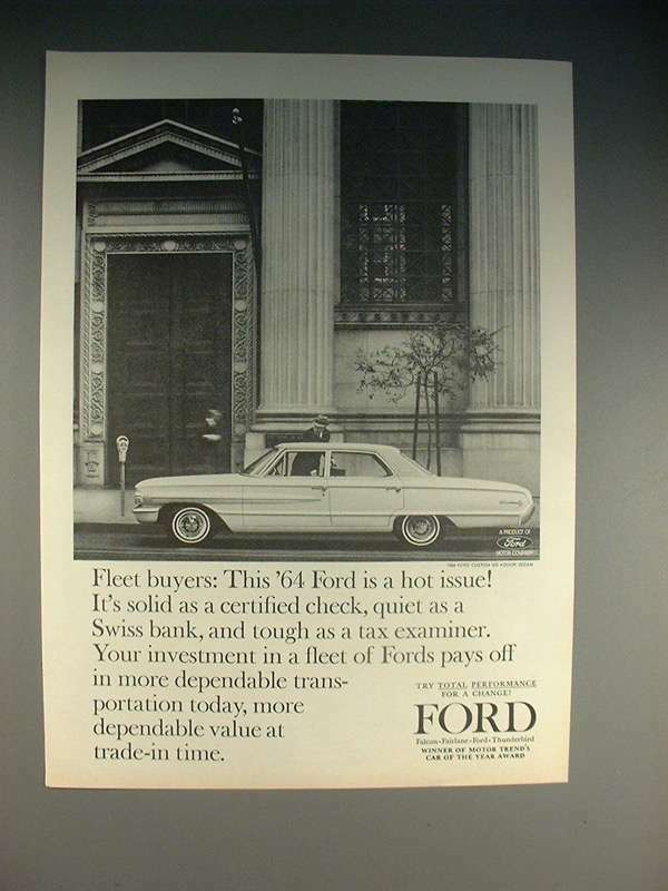 1964 Ford Custom 500 4-Door Sedan Ad - Fleet Buyers
