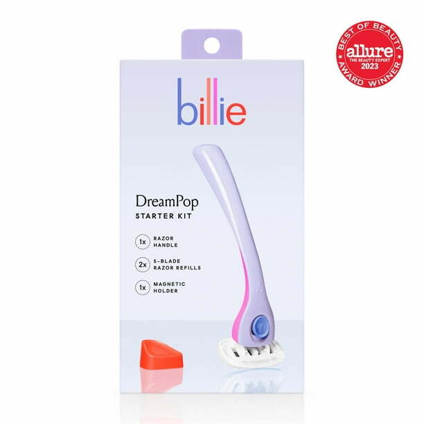 Billie Women’s Razor Kit with Handle, 2 Refills & Magnetic Holder in Drea
