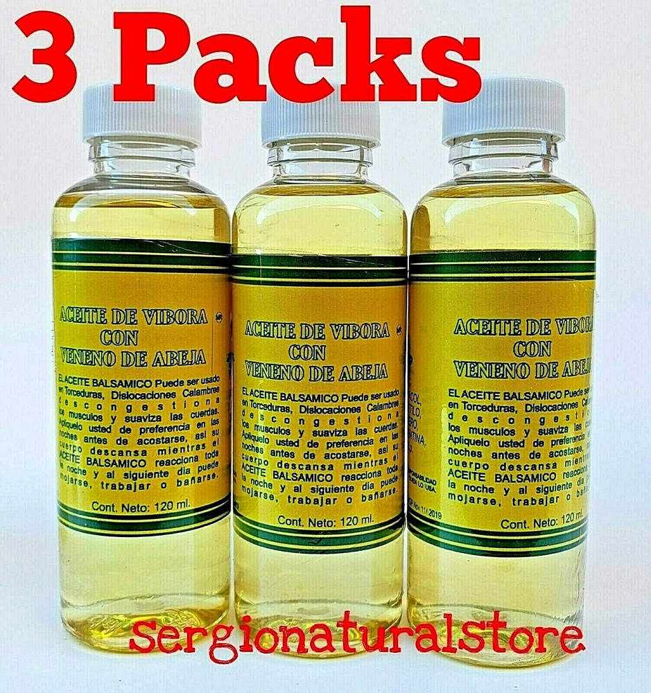 ACEITE DE VIBORA VENENO DE ABEJA 120ml each OINTMENT (3 Packs)-image