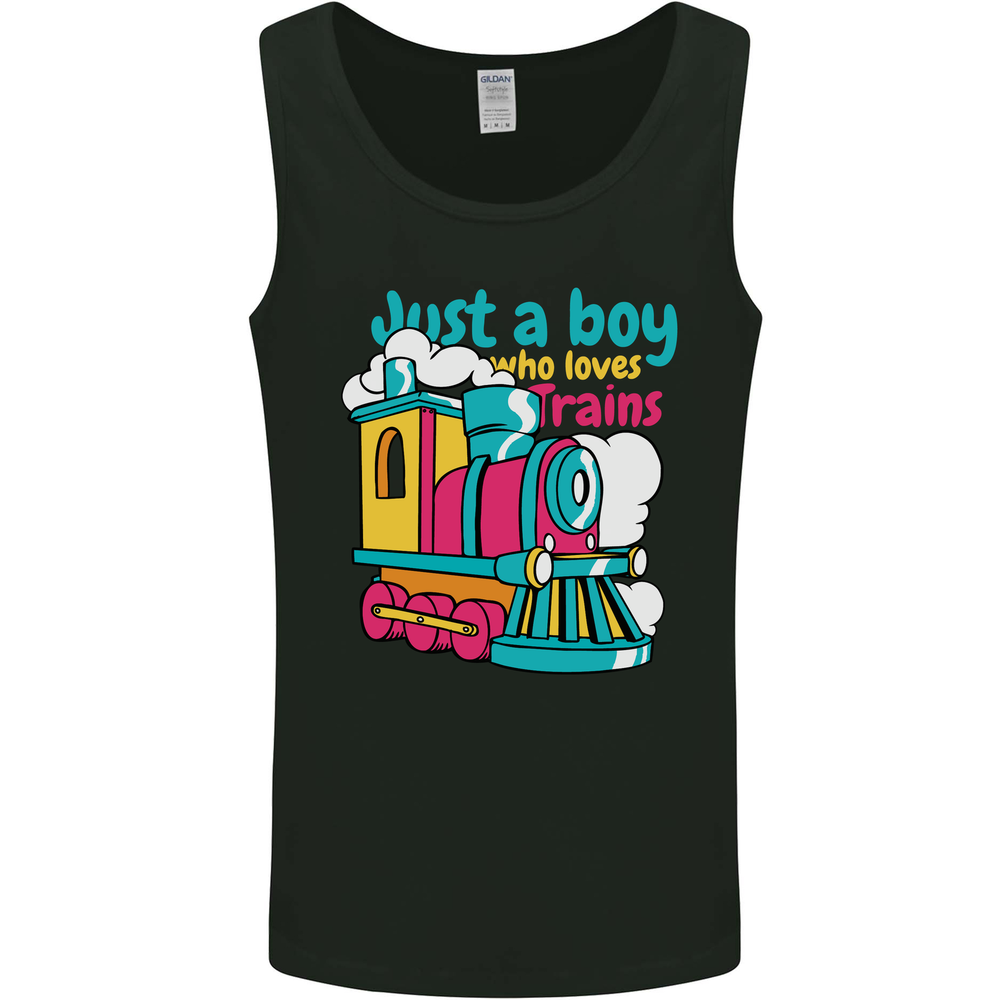 Just a Boy Who Loves Trains Spotter Engine Mens Vest Tank Top