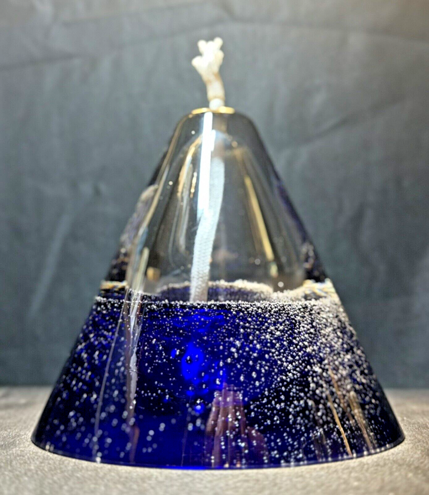 Vintage Hand Blown Bubble Art Glass Oil Lamp Paperweight. Quality Made In Poland