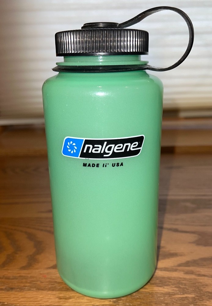 Nalgene Glow Dark Green Wide Mouth 32oz BPA-Free USA-Made Bottle