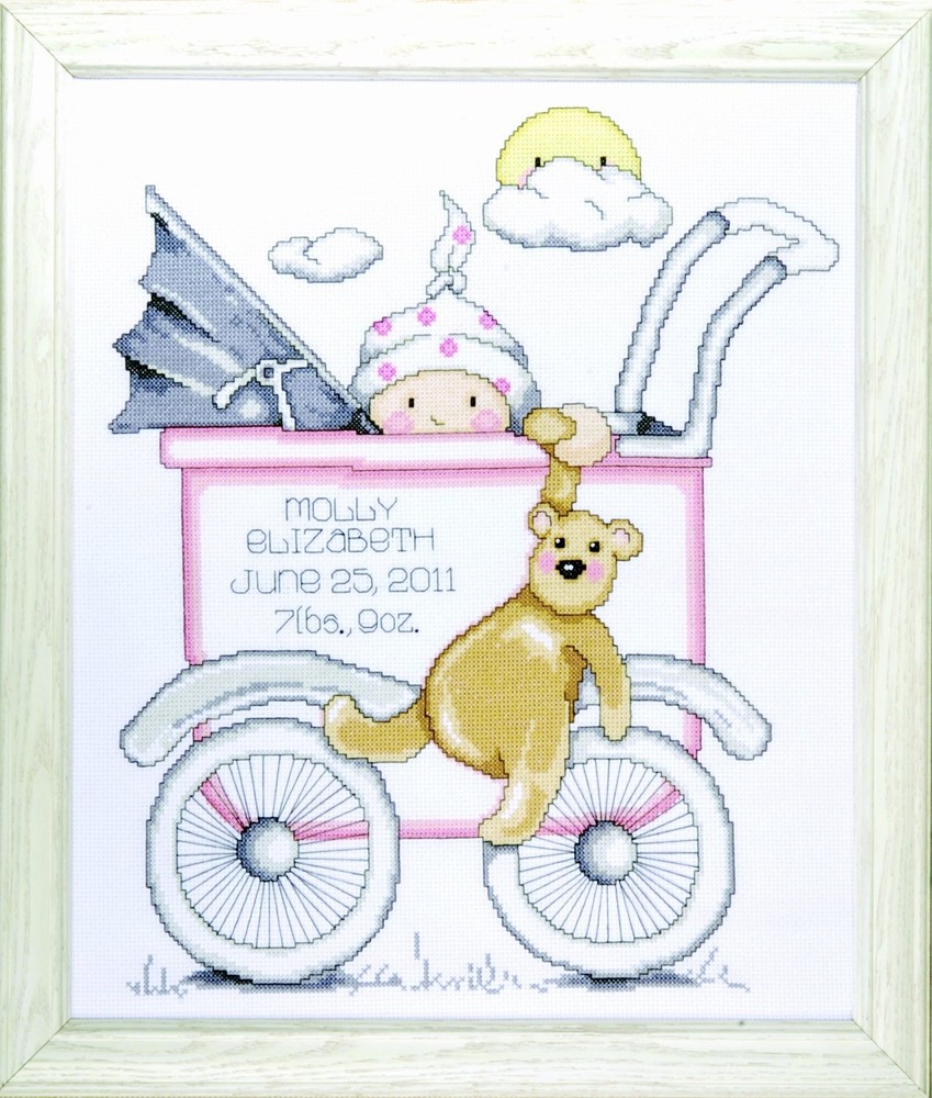 Baby Buggy Girl, 13 x 15 Cross Stitch Kit, 13