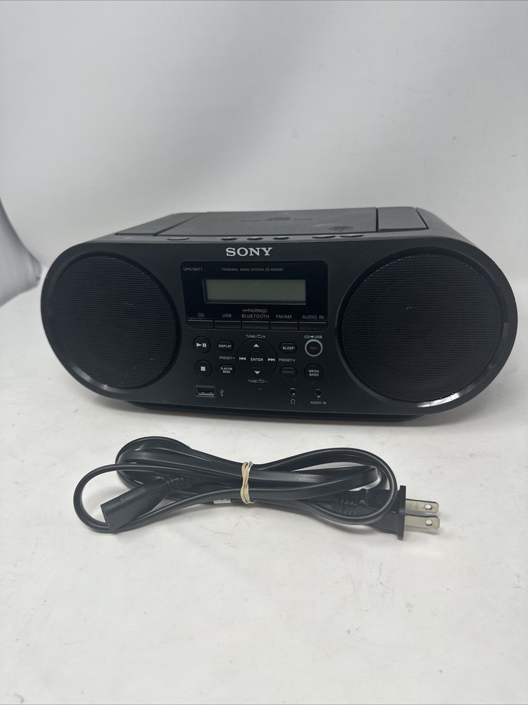 Sony ZS-RS60BT Boombox with CD Player Bluetooth AM FM Radio Tested Working with Power Cord