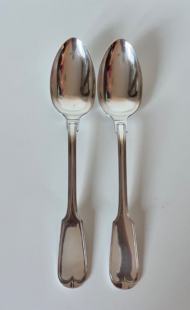 Set Of 2 Vintage Silver Plated Serving Spoons England 11-1/4”