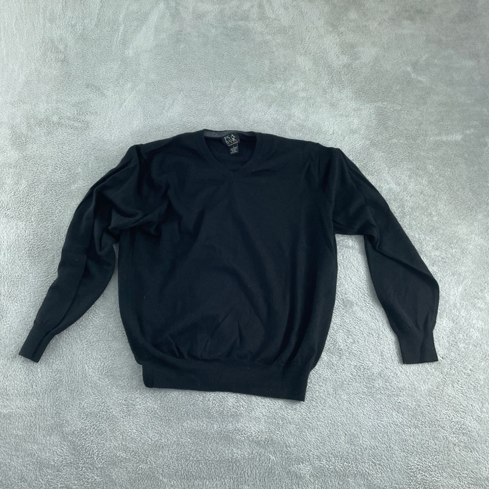 Jos. A. Bank Signature Collection Mens Black Merino Wool Sweater L 1294