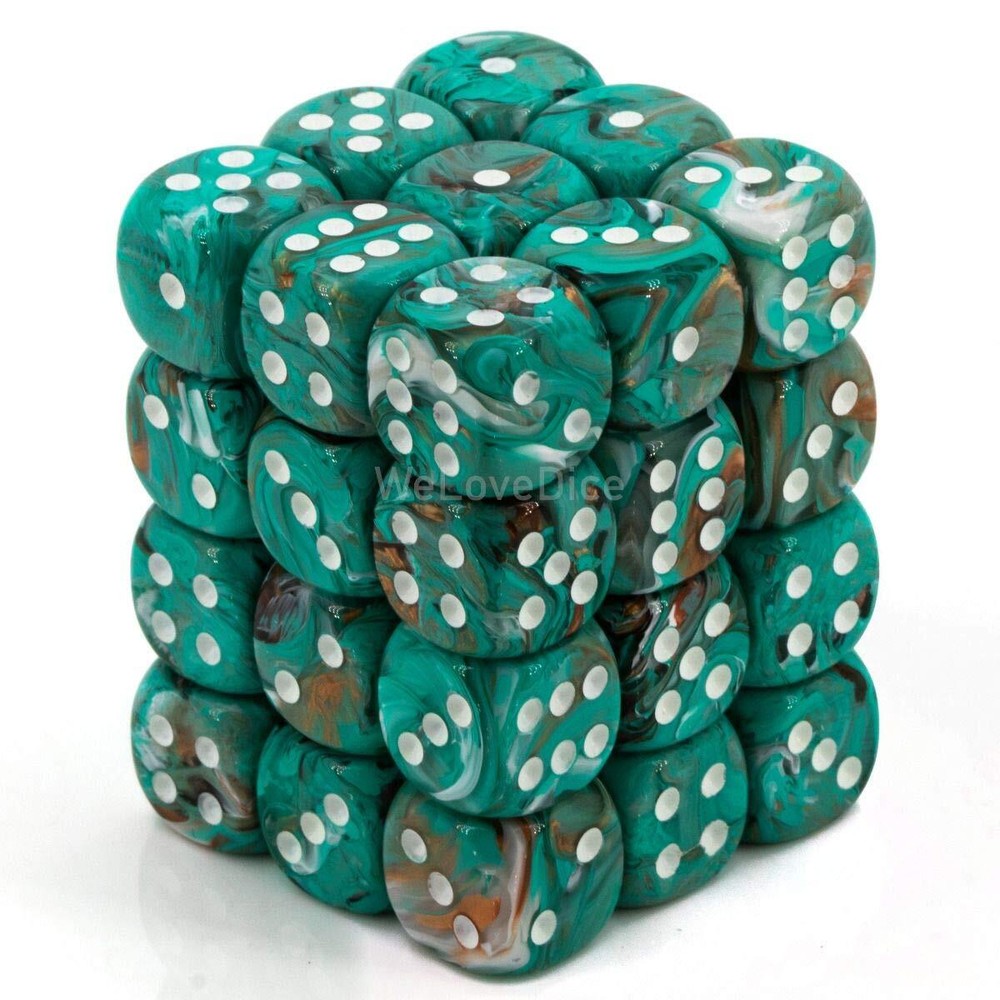 Chessex Marble Oxi-CopperD6 12mm Dice Set