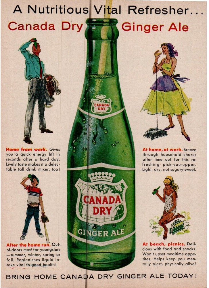 1960s Canada Dry Ginger Ale Vintage Magazine Ad 2D23