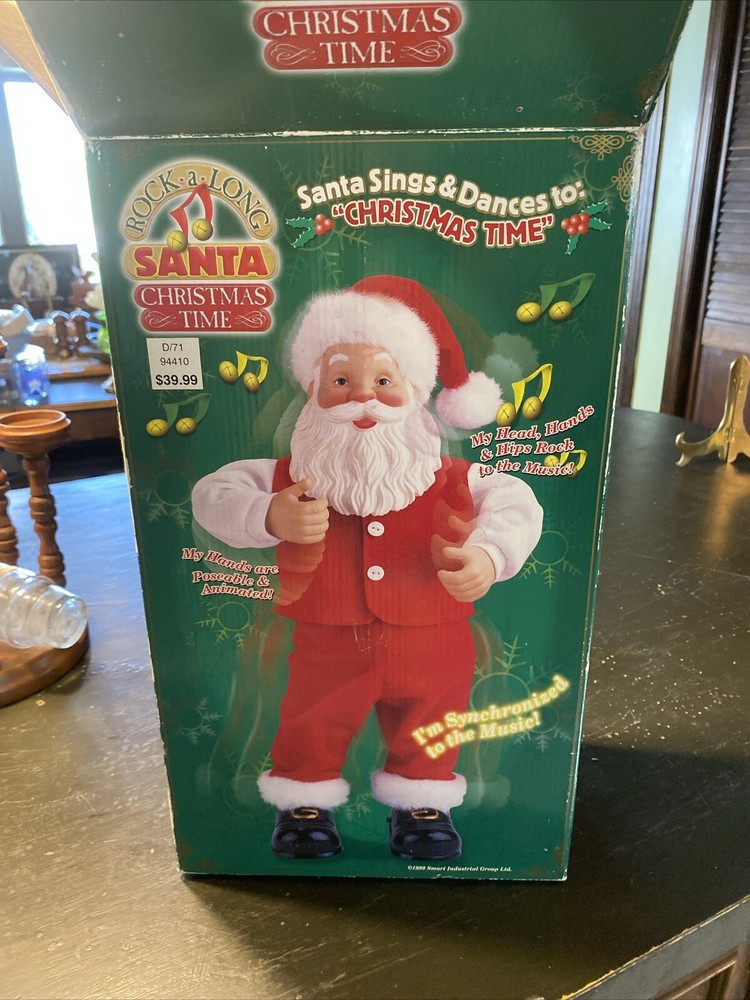 Vtg Rock A Long Santa Dancing Animated Talks Sings Dance Christmas 1999 NOS New