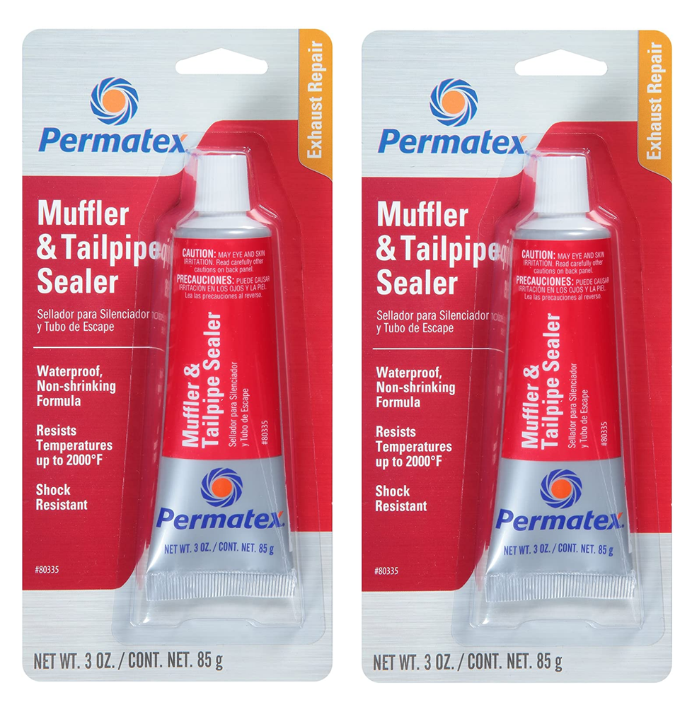 (2PK) Car Exhaust Pipe Repair Kit High Temperature Muffler Tailpipe Leak Sealer
