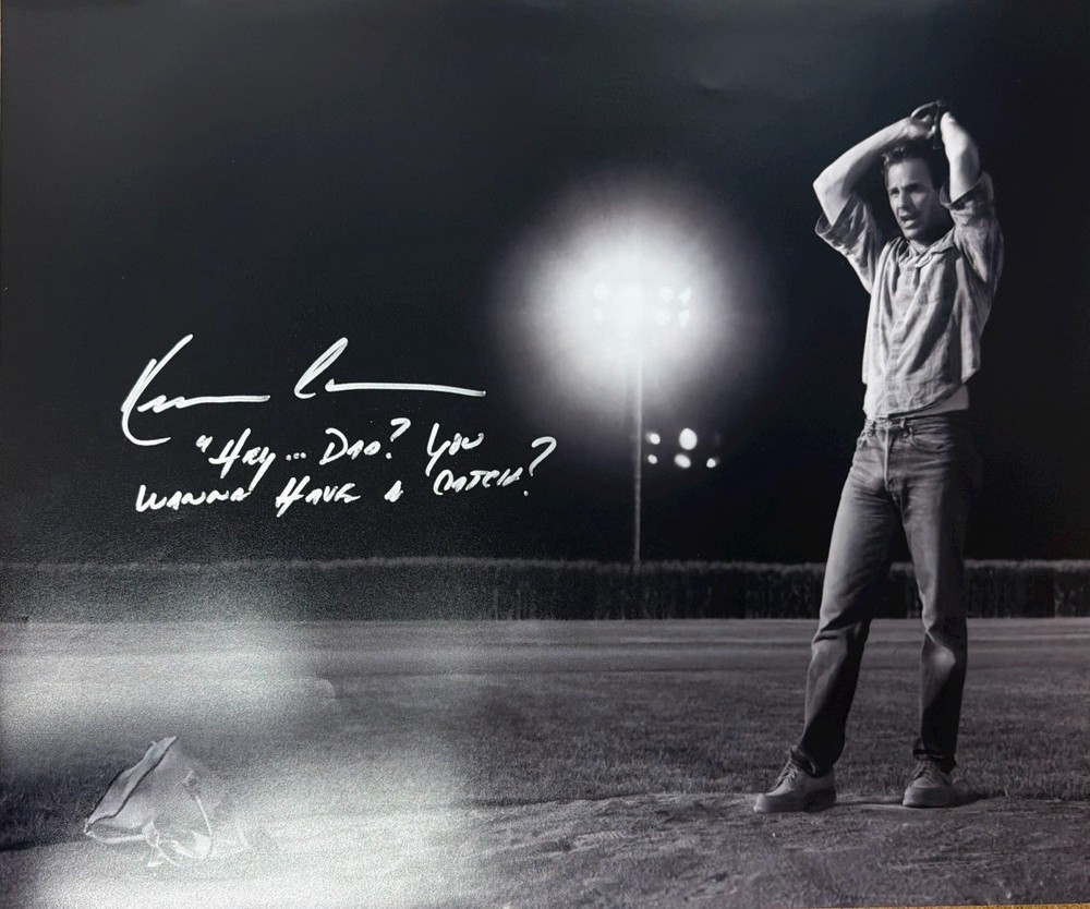 Kevin Costner Signed 16x20 Field Of Dreams With Quote SWAU Witness