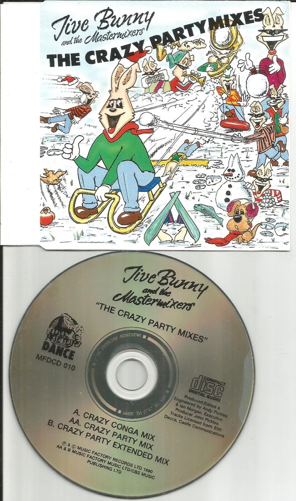 JIVE BUNNY AND THE MASTERMIXERS Crazy Party Mixes MEGAMIXES CD single USA seller