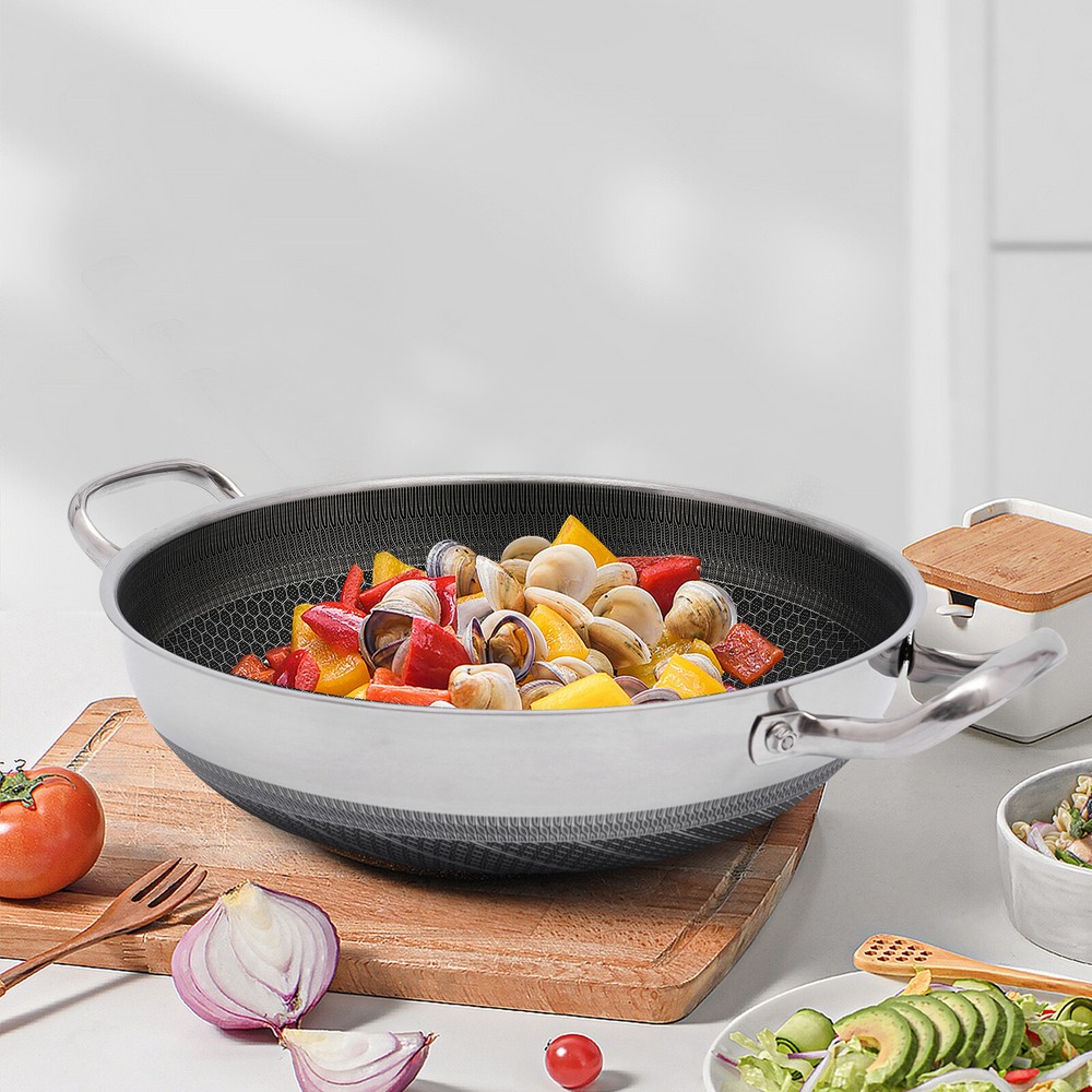 Stainless Steel Pan With Cooking Lid Non Stick Frying Pan Stainless Steel