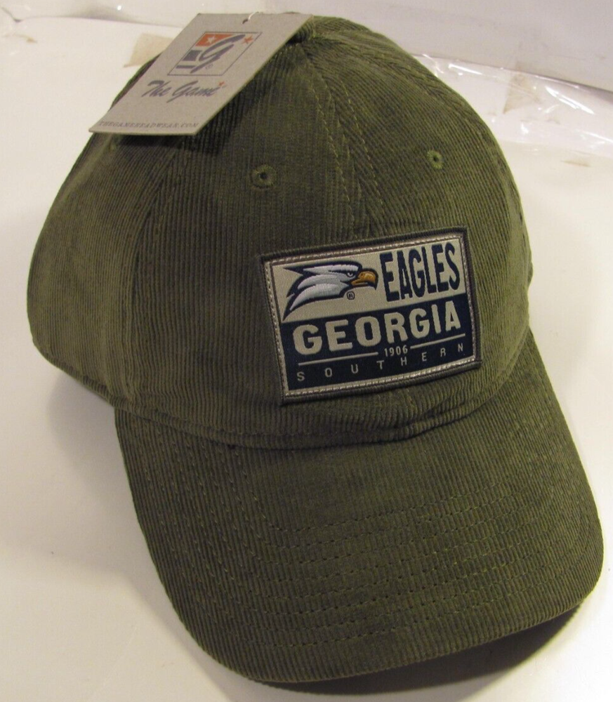 Georgia Southern Eagles Hat Modern Olive Green Corduroy Adjustable Ball Cap New