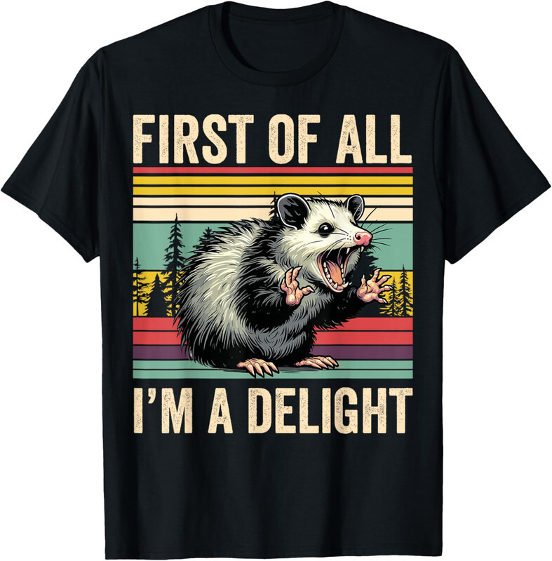 Opossum First Of All Im A Delight Possum Funny Gift Unisex T-Shirt