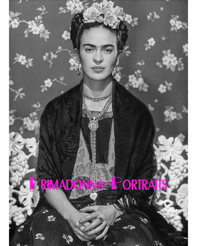 FRIDA KAHLO 8x10 Lab Photo 1939 MEXICAN ARTIST Famous Portrait Black and White