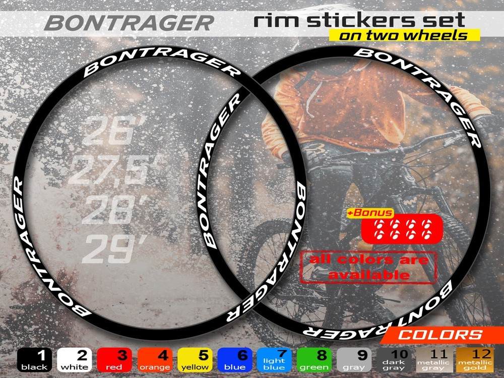 Custom Bontrager bike rim decals for personalized wheel stickers