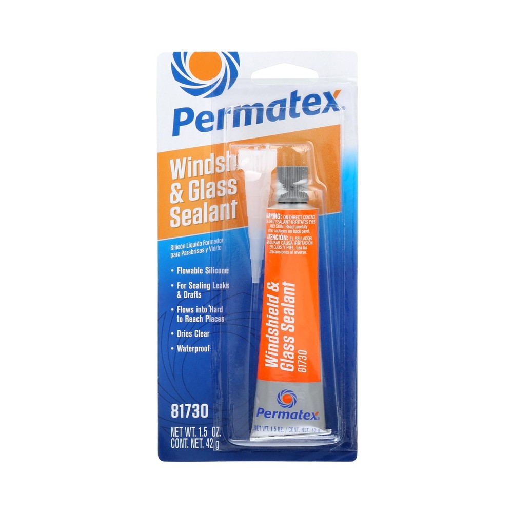 Permatex 81730 1.5 Oz Flowable Silicone Windshield & Glass FL OZ, Clear