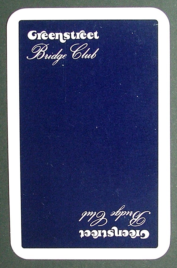Single Joker Playing Card Greenstreet Bridge Club AD 329 Swap-image