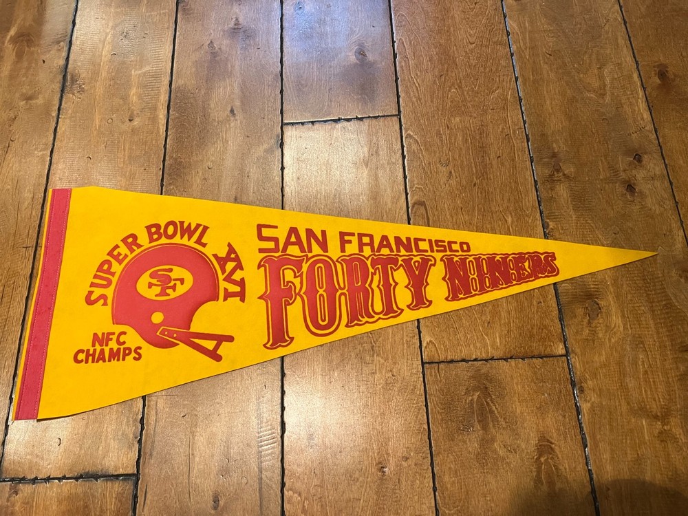 NFL SAN FRANCISCO FORTY NINERS 49ERS SUPER BOWL XVI CHAMPS YELLOW Pennant 30