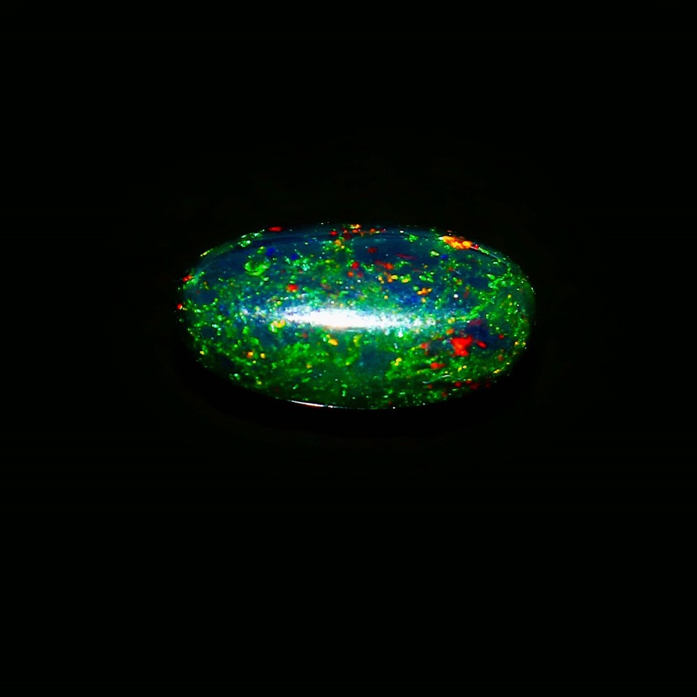 AAA Grade Natural Black Opal Cabochon with Fire 15x8x4mm-image