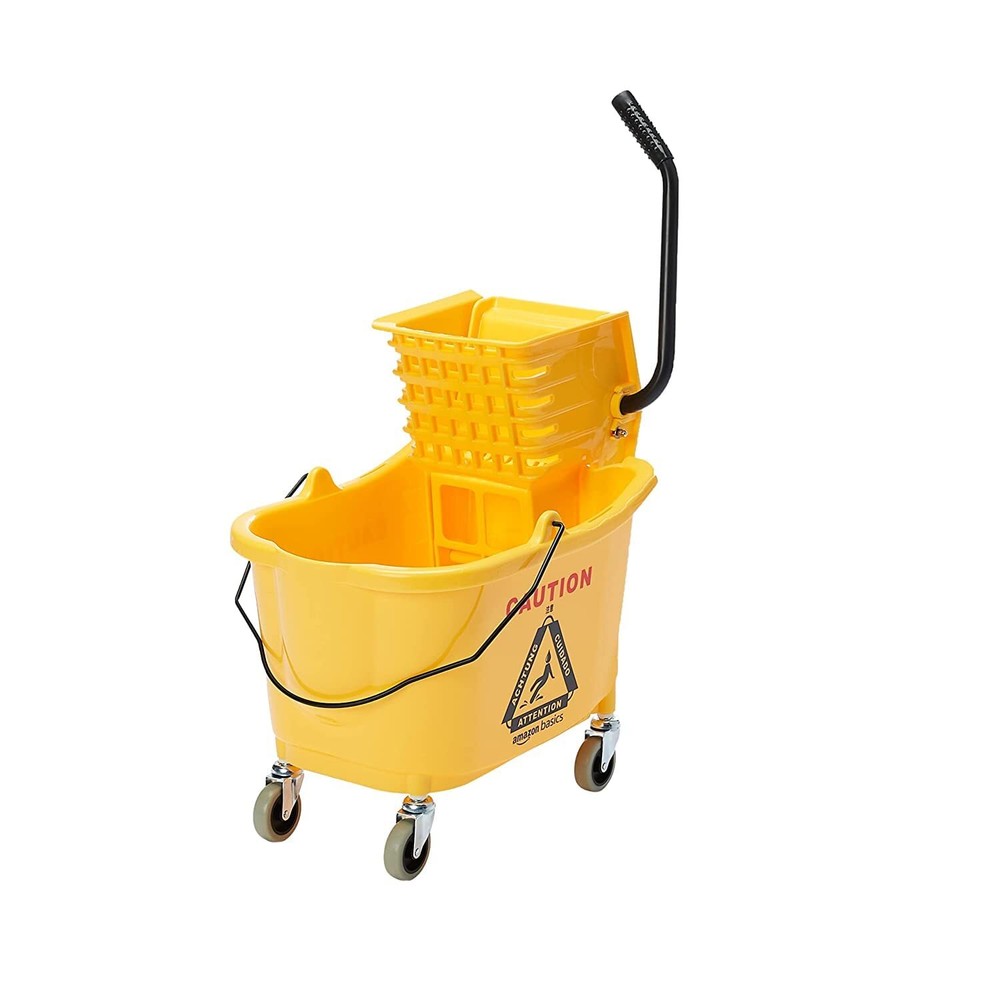 Side Press Wringer Combo Commercial Floor Cleaning Rectangular Mop Bucket