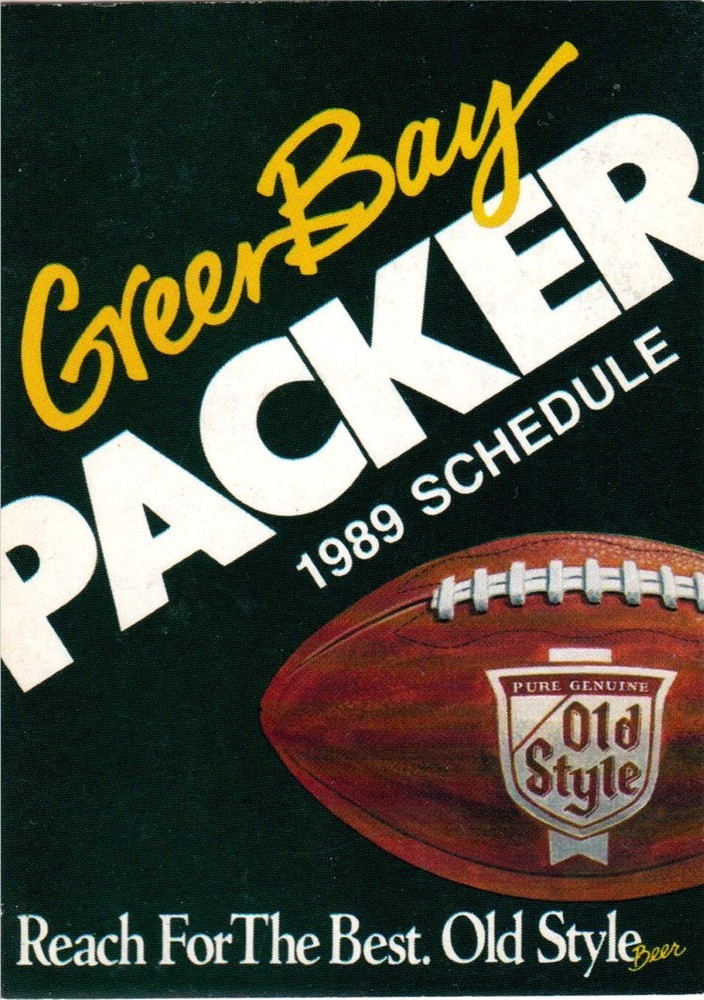 1989 Green Bay Packers, Badgers Football Pocket Schedule- Old Style Beer