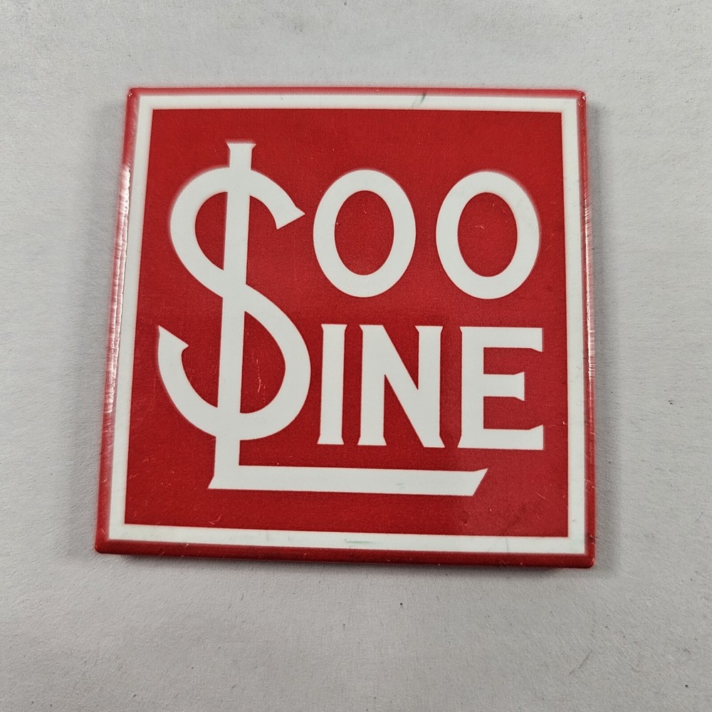 Vintage SOO Line Railroad Collectible Refrigerator Magnet Red Trains 2