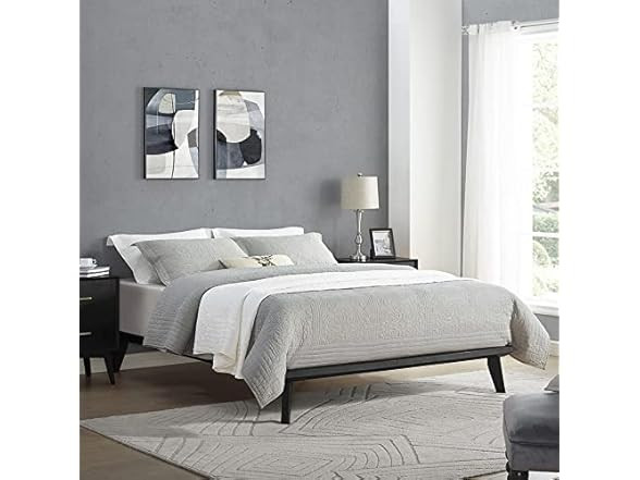 DeCoro Metro Wood Platform Bed, Queen Black