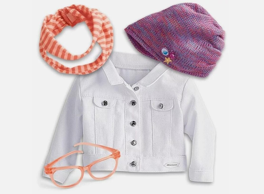 American Girl Z Yang's set Jacket glasses hat scarf for 18'' doll clothes