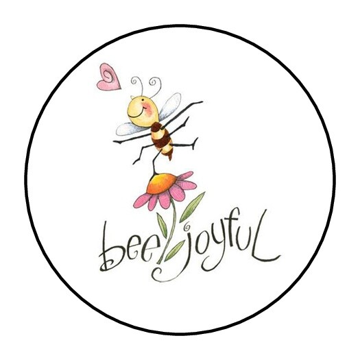 30 SELLOS DE ABEJA ALEGRE SOBRE ETIQUETAS PEGATINAS DE FLORES REDONDAS DE 1,5